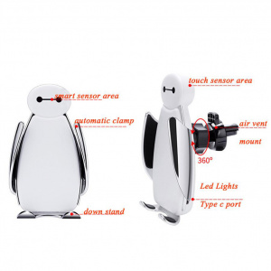 TDS C5 Держатель для смартфонов + беспроводное ЗУ 10W (в воздуховод)